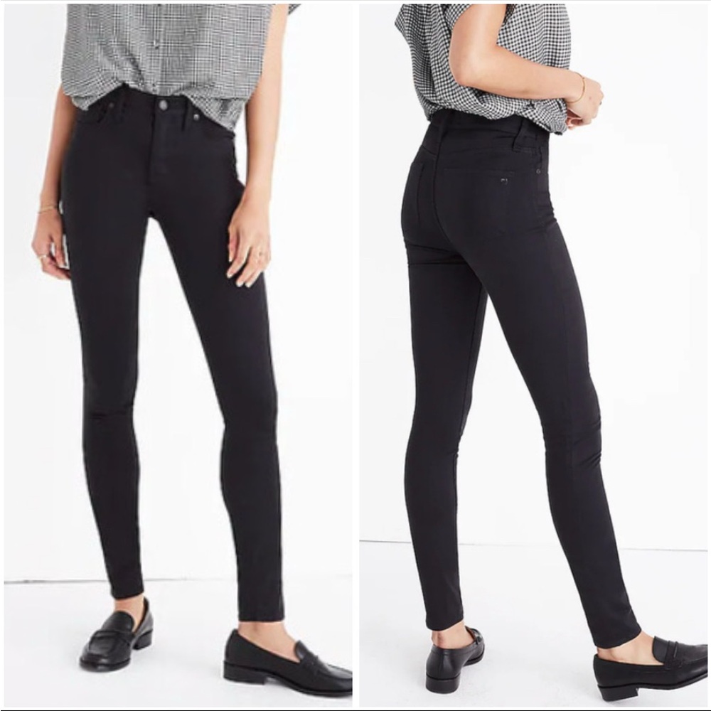Madewell High Riser Skinny Stretch Sateen Black Jeans Size 26” Waist